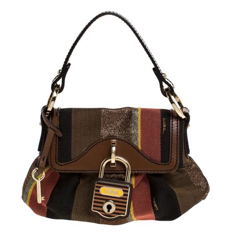 fendi chef multicolor shoulder bag leather medium|fendi multi colored shoulder bag.